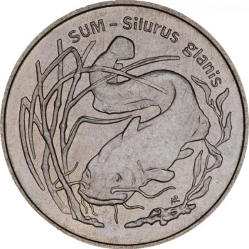 Rewers monety 2-złotowej z serii "Zwierzęta świata" z 1995 roku w temacie Sum